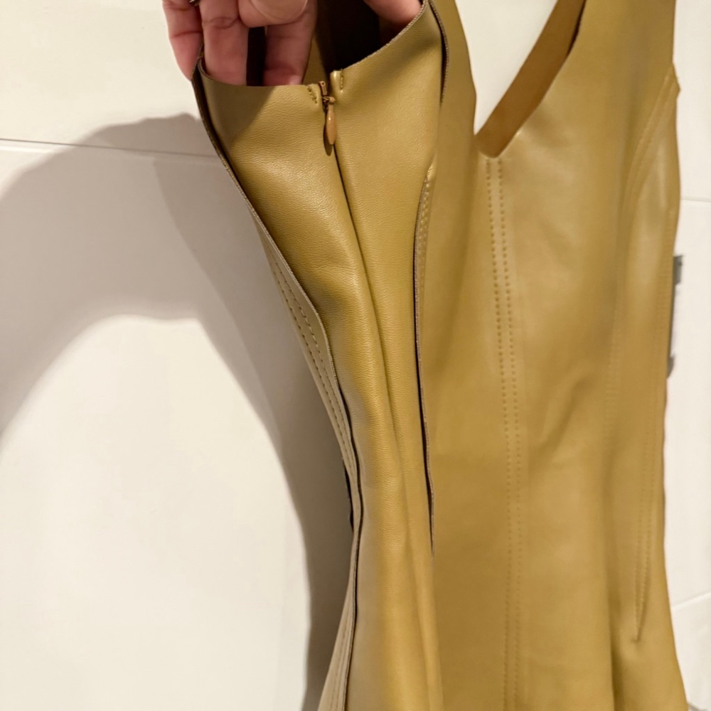 Norma Kamali Gracie Faux leather Mini Dress Size S $225 MSRP - Picture 10 of 12